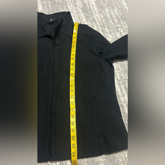 Eileen Fisher Black Jacket Sz L Lightweight Jacket Pockets Full Zip Quiet Luxury - Picture 7 of 8